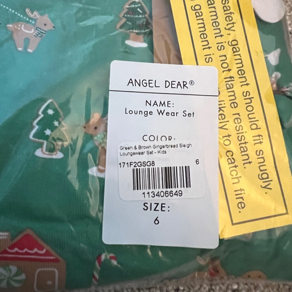 New lot bundle Angel Dear Cozy PJ Christmas holiday lounge wear 2 piece red 6T - Picture 3 of 3